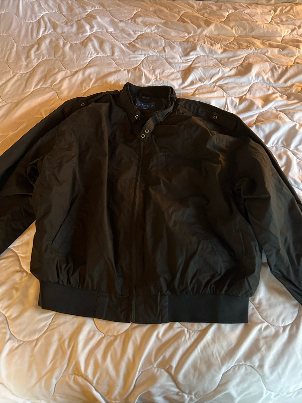 Towncraft Black Bomber Jacket with Snap Collar